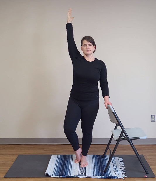 Tree Pose with a chair